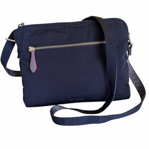 Vera Bradley Navy Crossbody with Pink Zip Pull